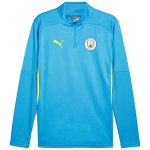PUMA - Manchester City - Trainingstrui - Donkerblauw Lichtblauw - 1/4-Zip - 100% Gerecycled Polyester