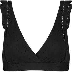 Beachlife Black Embroidery Padded Top