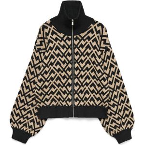 VERO MODA - VMARIA - Gebreid Vest - Beige / Zwart