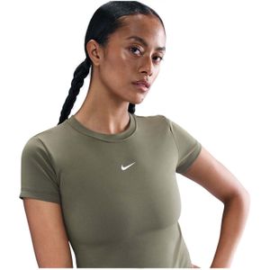 Nike - Sportswear Shirt - Olijfgroen - Kwartmouw - Slanke Pasvorm