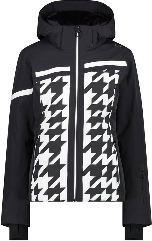 Cmp - Ski-Jas - Stretch Twill - Asymmetrisch Pied-de-Poule Patroon - Hoge Bescherming Tegen Kou