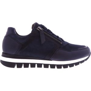 Gabor - Dames Sneakers - Blauw - Suede - Extra Brede Voetwijdte H