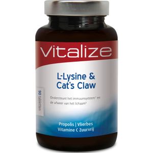 Aminozuur - L-Lysine & Cat's Claw - 500 mg - 100 mg - Met Vitamine C