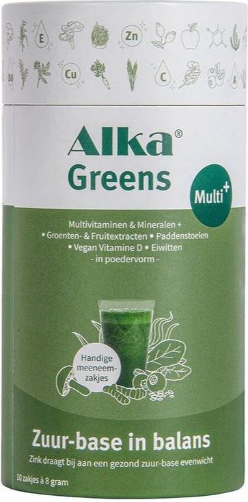 Alka Greens Multi+ - Zakjes - 10 Stuks - 100% Plantaardig - Multivitaminen