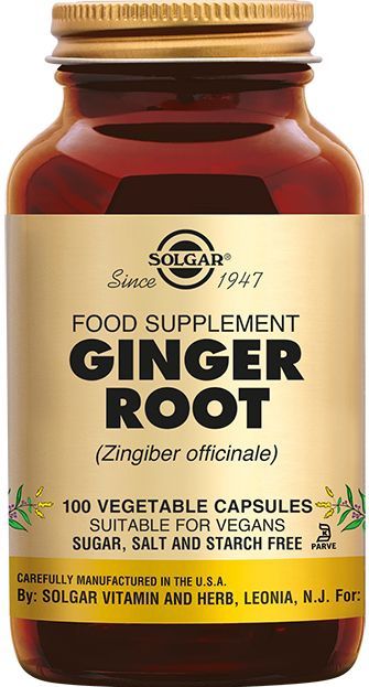 Solgar - Ginger Root Capsules - 100 Stuks - Gember - Plantaardig Supplement