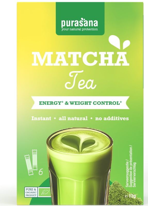 Purasana - Instant Matcha Thee - Poeder - BIO - 6 x 2 g