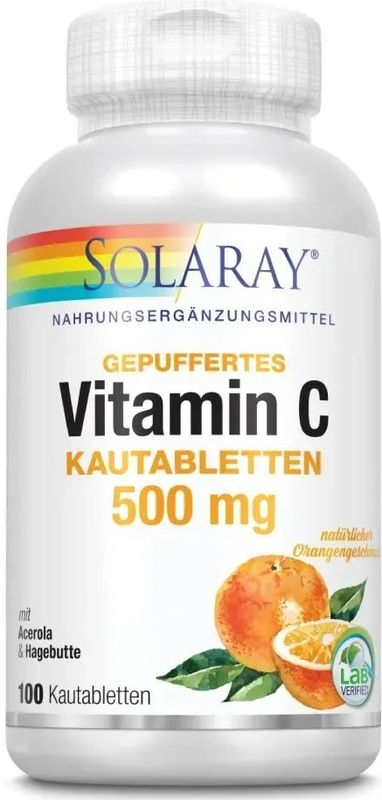 Solaray Vitamine C Gebufferd Kauwtabletten