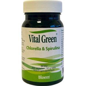 Bloem - Vital Green - Chlorella & Spirulina Tabletten - 200 Stuks - Voedingssupplement