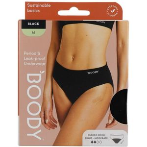 Boody Menstruatieondergoed Bikinislip Zwart Licht / Normaal Maat M
