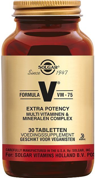 Solgar - VM-75® Multivitamine Tabletten - 30 Stuks - Vegan - Ondersteuning Energieniveau