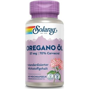 Solaray - Oregano Olie Carvacrol - Softgels - 60 stuks - 57 mg oregano-olie per capsule