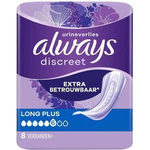 Always Discreet - Long Plus - Incontinentieverband - Extra Lang - 8 Stuks