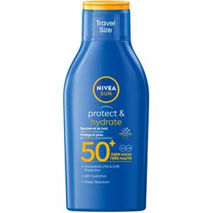 NIVEA SUN Protect & Hydrate Zonnemelk Travelsize - SPF 50 - Oceaanvriendelijk - Waterbestendig - 100 ml