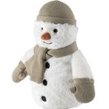 Warmies - Sneeuwpop - wit met wanten en shawl - warmteknuffel - magnetronknuffel