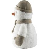 Warmies - Sneeuwpop - wit met wanten en shawl - warmteknuffel - magnetronknuffel