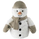 Warmies - Sneeuwpop - wit met wanten en shawl - warmteknuffel - magnetronknuffel
