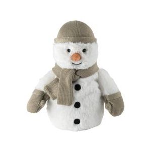 Warmies - Sneeuwpop - wit met wanten en shawl - warmteknuffel - magnetronknuffel