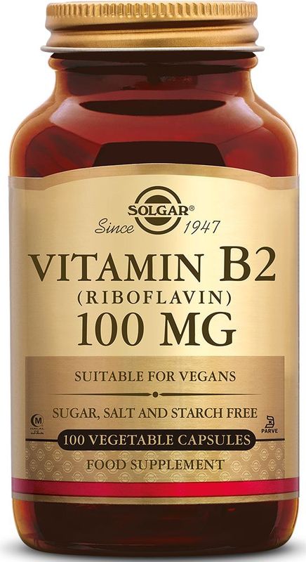 Solgar - Vitamine B2 - 100 mg - 100 Plantaardige Capsules