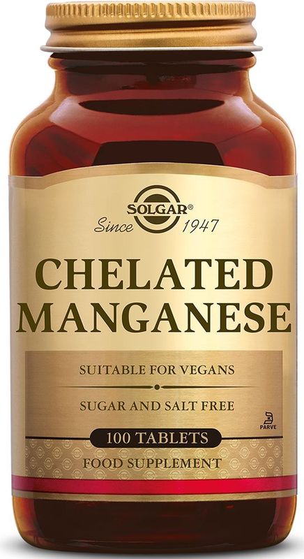 Solgar - Chelated Mangaan - 100 Tabletten - 8 mg per Tablet