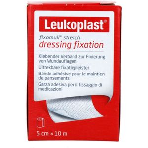 Leukoplast Fixomull Stretch fixatiepleister 5 cm x 10 m. 1 rol