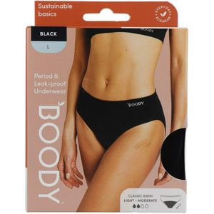 Boody Menstruatieondergoed Bikinislip Zwart Licht / Normaal Maat L