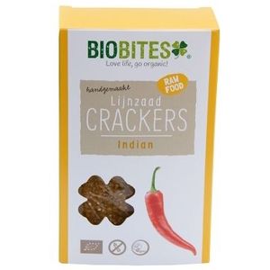 Biobites Lijnzaad Crackers Raw Indian 2st
