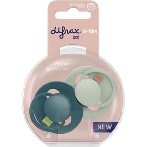 Difrax LOVI Prime Pacifier 6-18 Months - Pistachio/Green