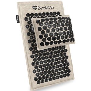 BrellaVio Spijkermat Set 2.0 - Eco/Zwart - Inclusief Spijkerkussen en Opbergtas - Acupressuur Mat - Shakti Massage