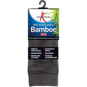 Lucovitaal Bamboe Sok Lang Antraciet Maat 35-38 1 paar