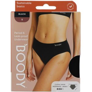 Boody - Classic Bikinislip - Menstruatieondergoed - Zwart - Normaal/Hevig