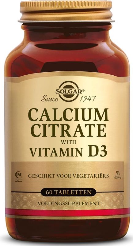 Solgar - Calcium Citraat - Voedingssupplement - 240 Tabletten - Met Vitamine D3