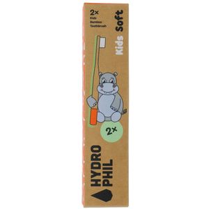 Hydrophil - Bamboo Kids Toothbrush Soft - Tandenborstel - 2 Stuks - Nijlpaardontwerp