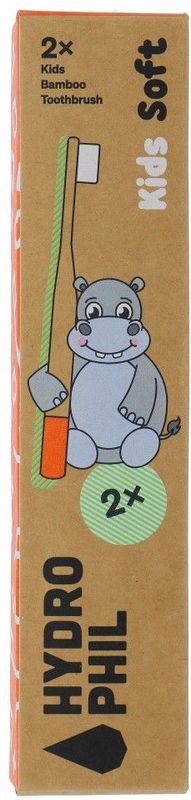 Hydrophil - Bamboo Kids Toothbrush Soft - Tandenborstel - 2 Stuks - Nijlpaardontwerp
