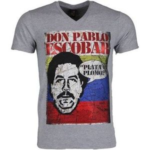 Local Fanatic  Don Pablo Escobar  Shirts  heren Grijs