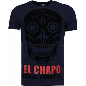 Local Fanatic  El Chapo Flockprint  Shirts  heren Blauw