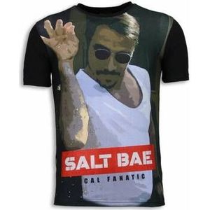 Local Fanatic  Salt Bae Digital Rhinestone  Shirts  heren Zwart