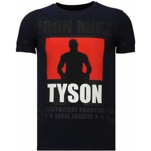 Local Fanatic  Iron Mike Tyson Rhinestone  Shirts  heren Blauw
