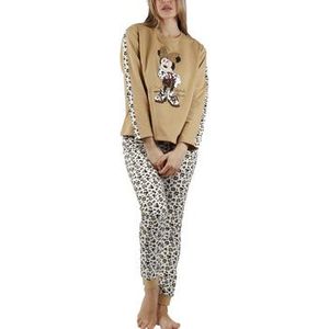 Admas  Pyjama outfit broek top lange mouwen Minnie Leopardo Disney  [CATEGORIE_2] dames Bruin