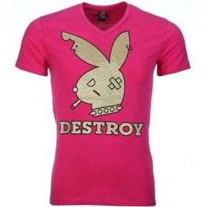 Local Fanatic  Destroy Print  Shirts  heren Roze
