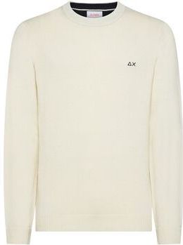 Sun68 - Cotton Knit Crew Neck Sweater - Wit - Heren - Pullover