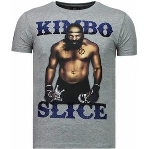 Local Fanatic  Kimbo Slice Rhinestone  Shirts  heren Grijs