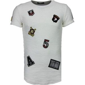 Justing  Military Patches  Shirts  heren Wit
