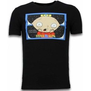 Local Fanatic  Stewie Home Alone  Shirts  heren Zwart