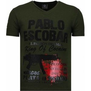 Local Fanatic  Pablo Escobar Narcos Rhinestone  Shirts  heren Groen