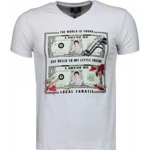 Local Fanatic  Scarface Dollar  Shirts  heren Wit
