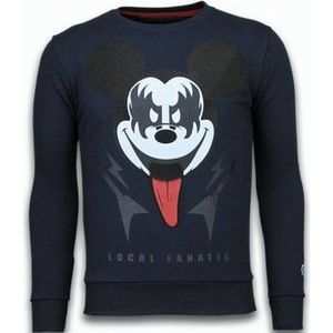 Local Fanatic  Kiss My Mickey Rhinestone  Truien  heren Blauw