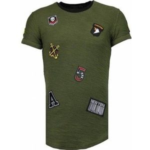 Justing  Military Patches  Shirts  heren Groen