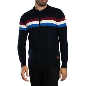 Trojan  Colour Block Polo met lange mouwen en rits  Vesten  heren Blauw