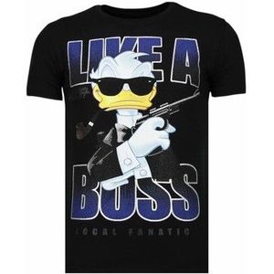 Local Fanatic  Like A Boss Rhinestone  Shirts  heren Zwart