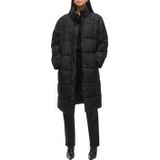 Vila - Gewatteerde Lange Damesjas - Doorgestikte Mantel - Opstaande Kraag